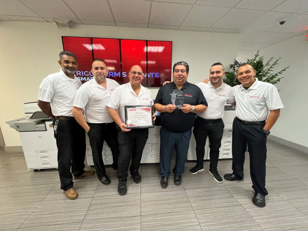 Barlops Service Team Receives The Rfg Circle Of Excellence Award 2022 Barlop Business Systems 7285