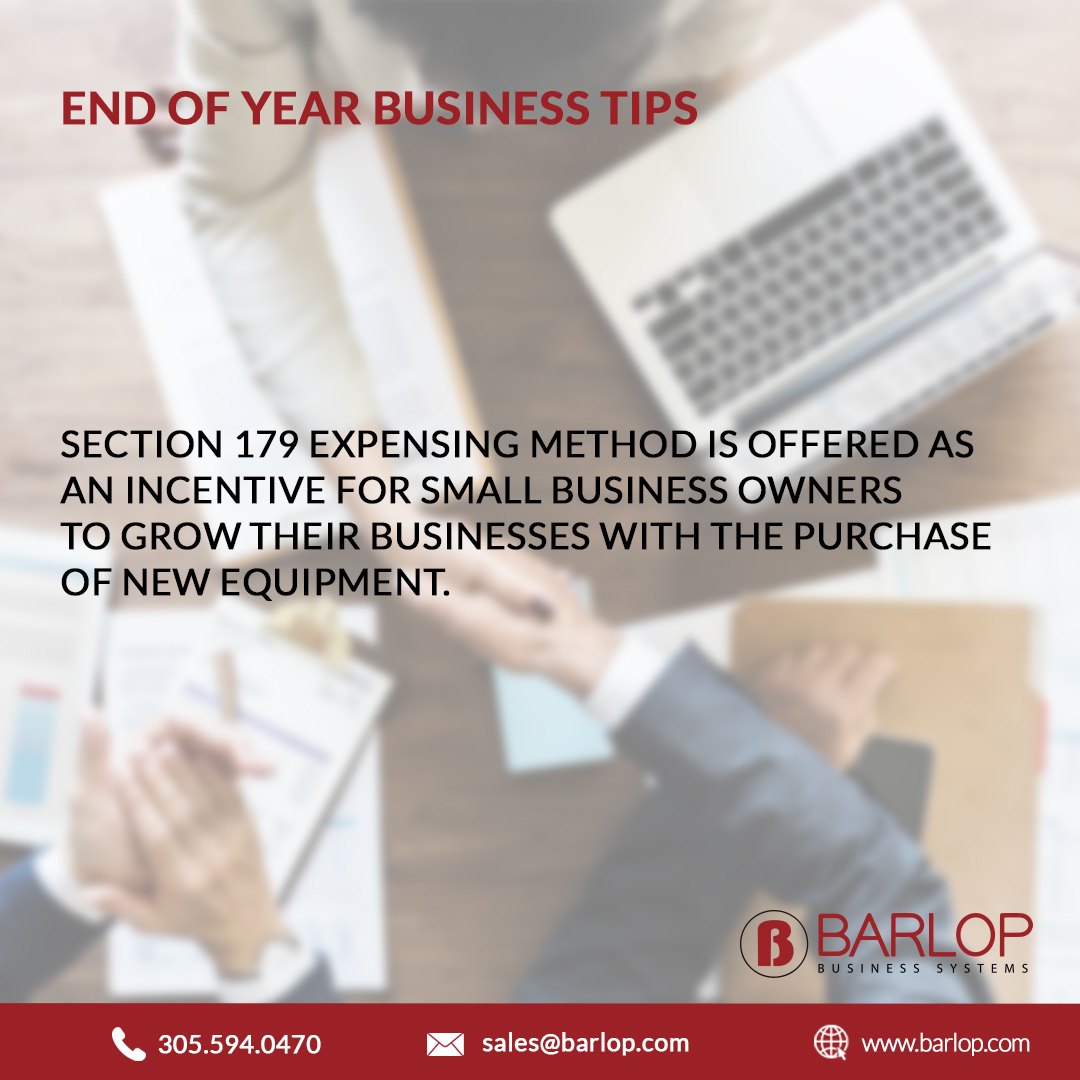 Barlop Business Systems Urges Business Owners to Take Advantage of Section 179 Deduction