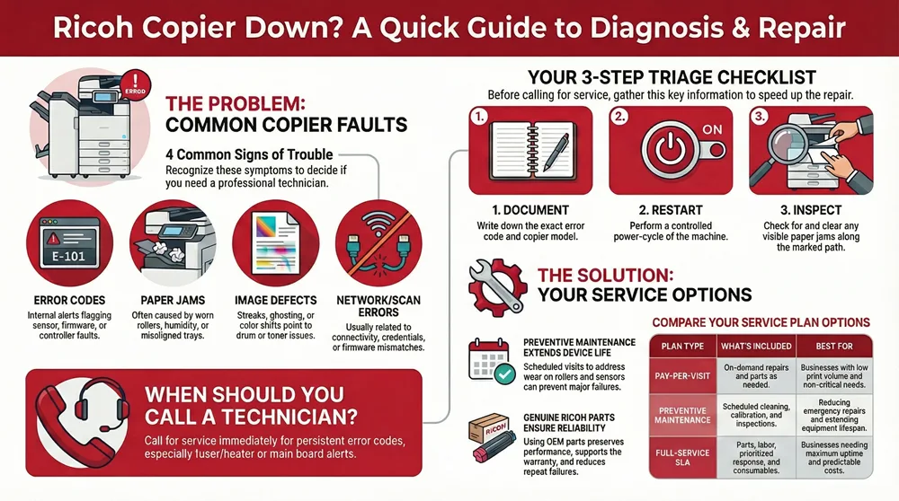 Infographic about Ricoh Copier Repair & Service in Miami‑Dade