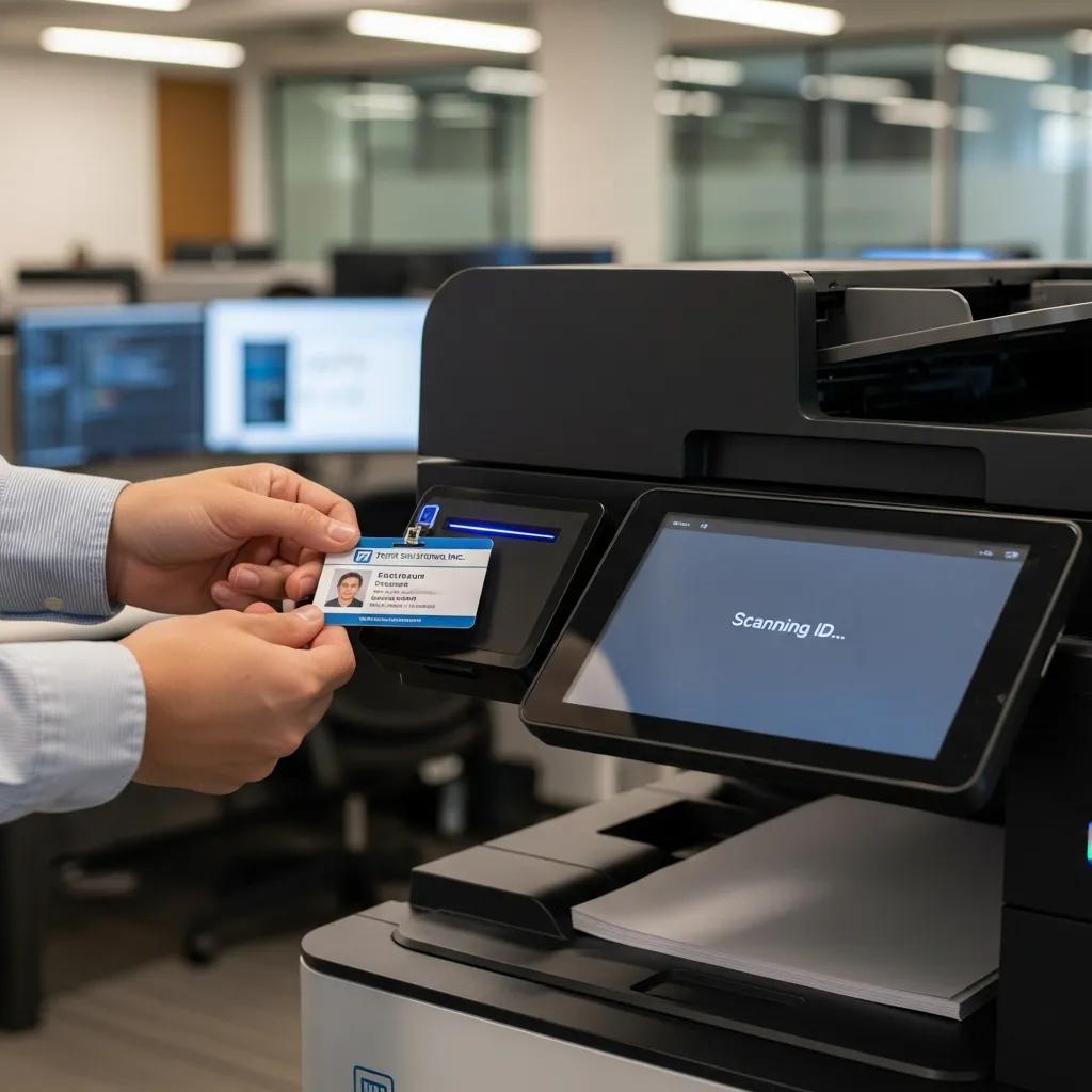 User authenticating at a secure printer to release sensitive documents