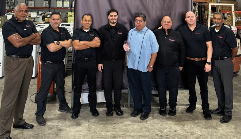 Barlop Service Manager Elicio Moreira with the Barlop service team